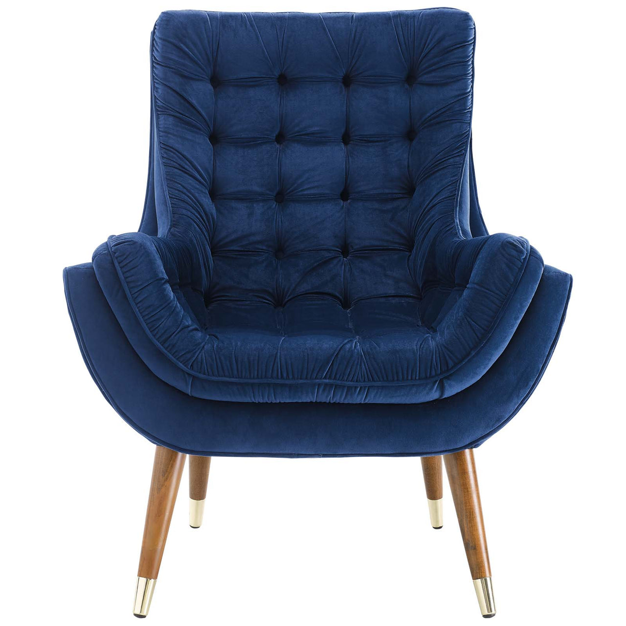 Implied Velvet Lounge Chair, Navy