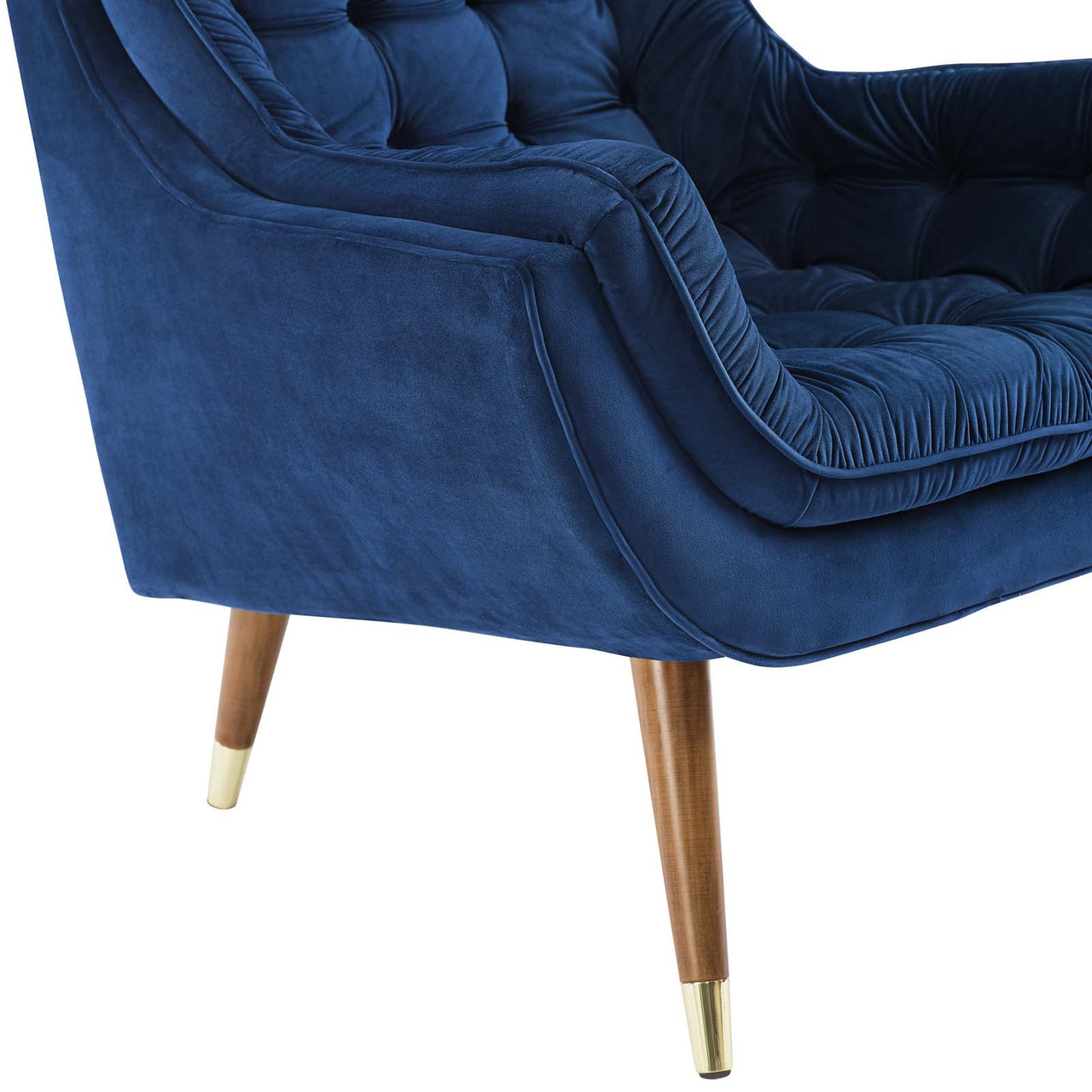 Implied Velvet Lounge Chair, Navy