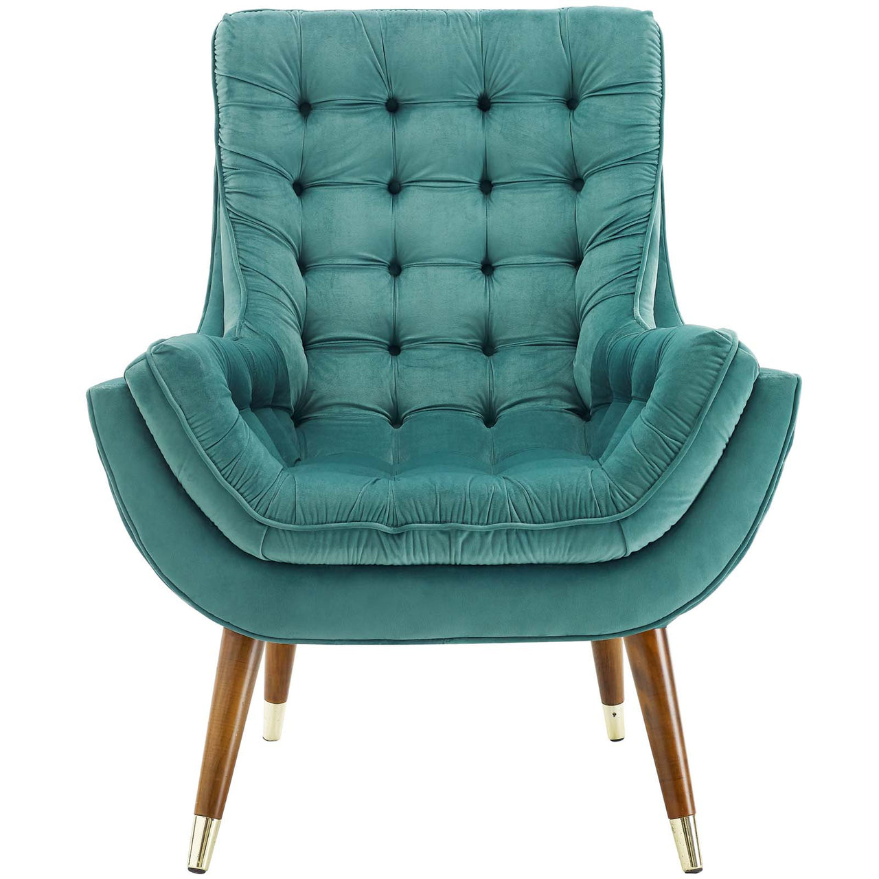 Implied Velvet Lounge Chair, Teal