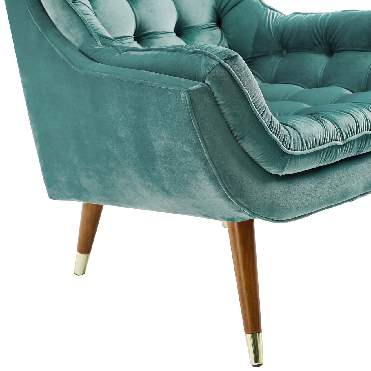 Implied Velvet Lounge Chair, Teal