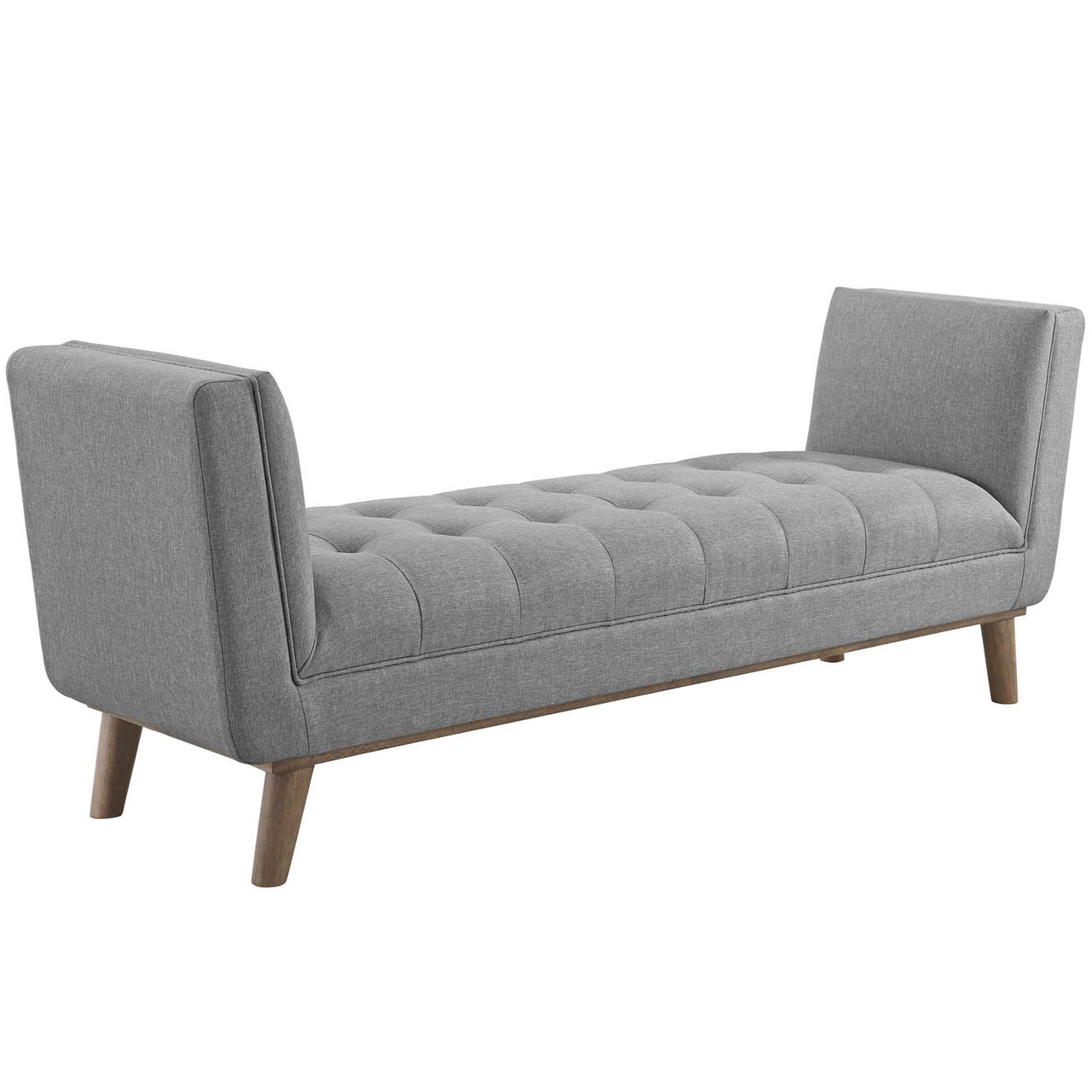 Cresvalle Fabric Bench, Light Gray