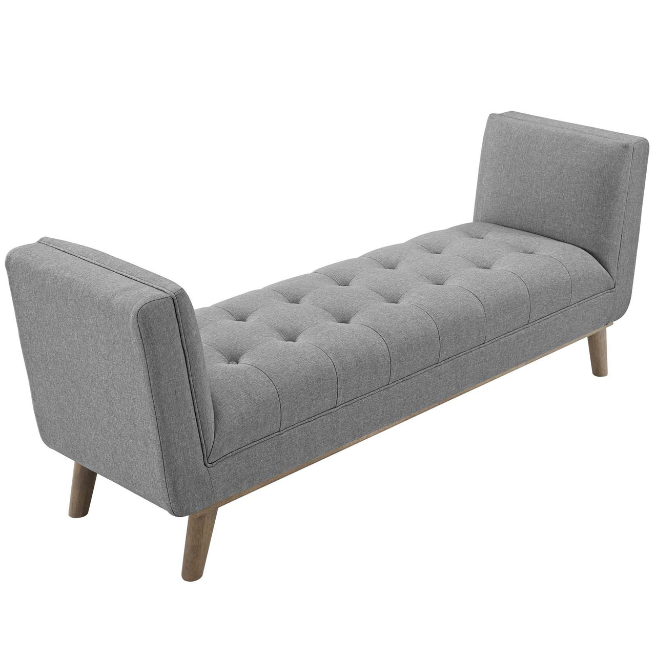 Cresvalle Fabric Bench, Light Gray