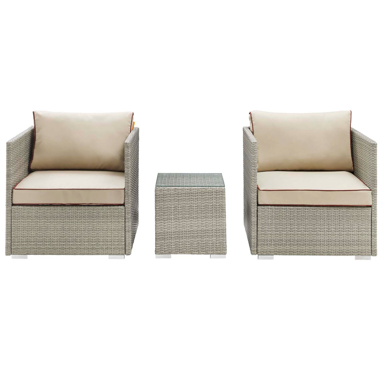 Gerrymander 3-Piece Alfresco Sectional Set, Light Gray & Beige