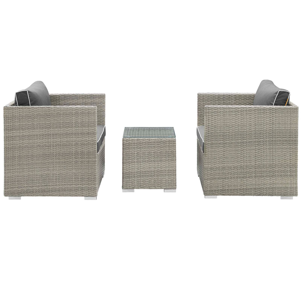 Gerrymander 3-Piece Alfresco Sectional Set, Light Gray & Charcoal