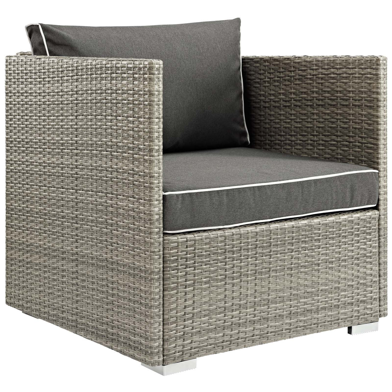 Gerrymander 3-Piece Alfresco Sectional Set, Light Gray & Charcoal