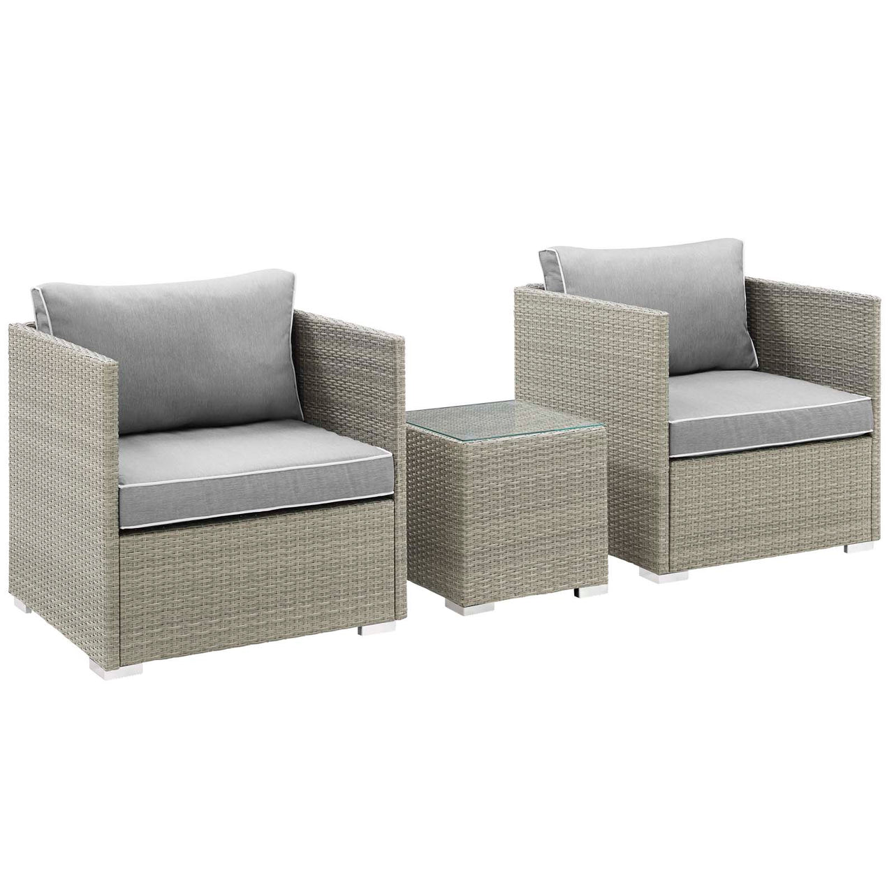 Gerrymander 3-Piece Alfresco Sectional Set, Light Gray & Gray
