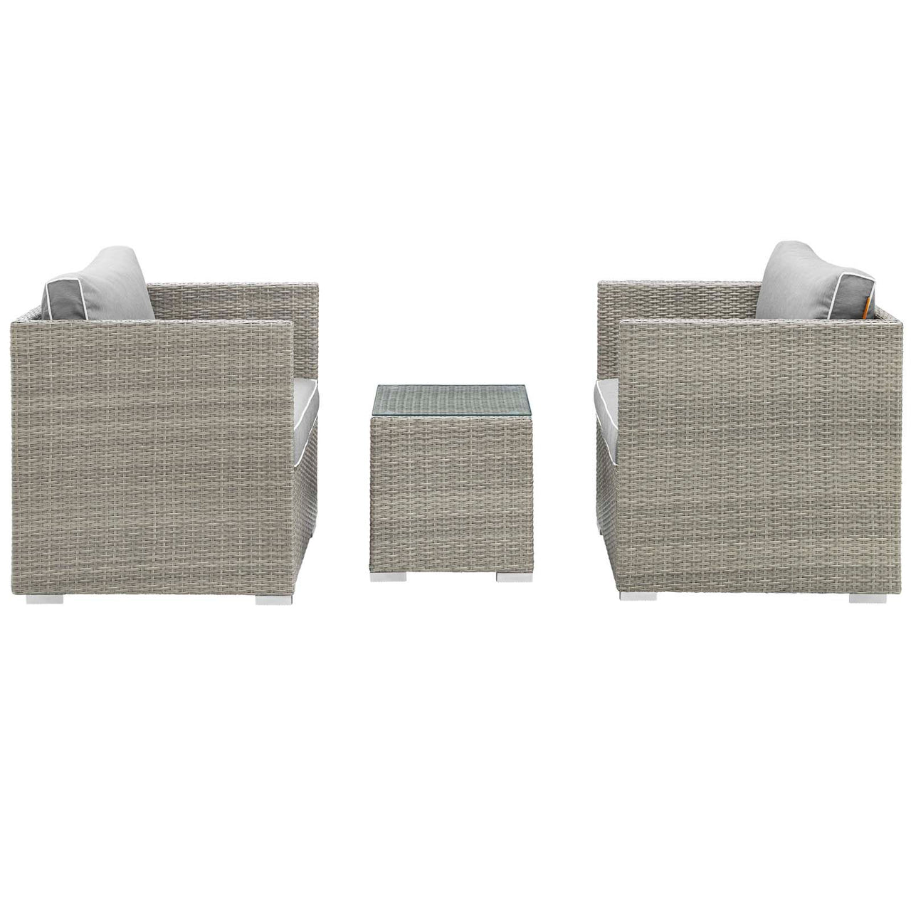 Gerrymander 3-Piece Alfresco Sectional Set, Light Gray & Gray