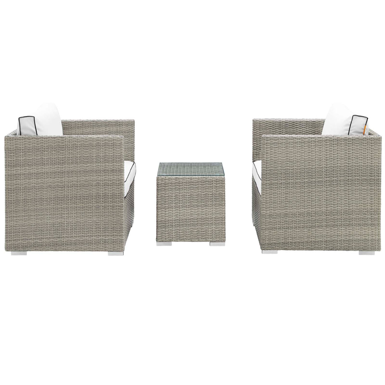 Gerrymander 3-Piece Alfresco Sectional Set, Light Gray & White
