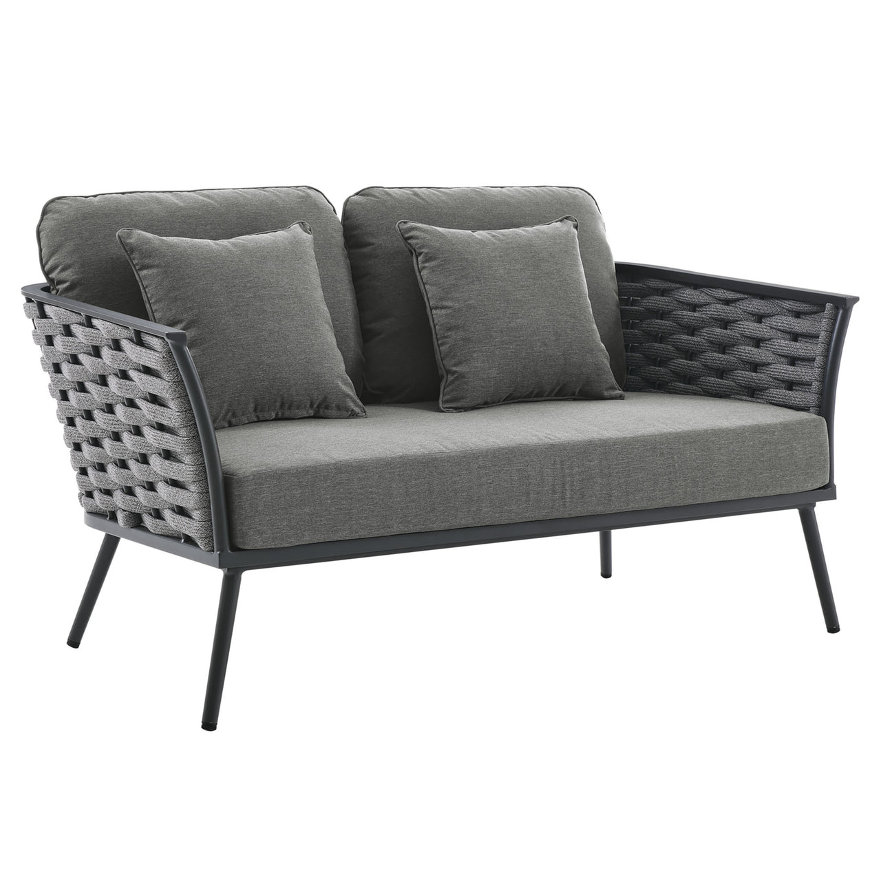 Stellan Alfresco Loveseat, Gray & Charcoal