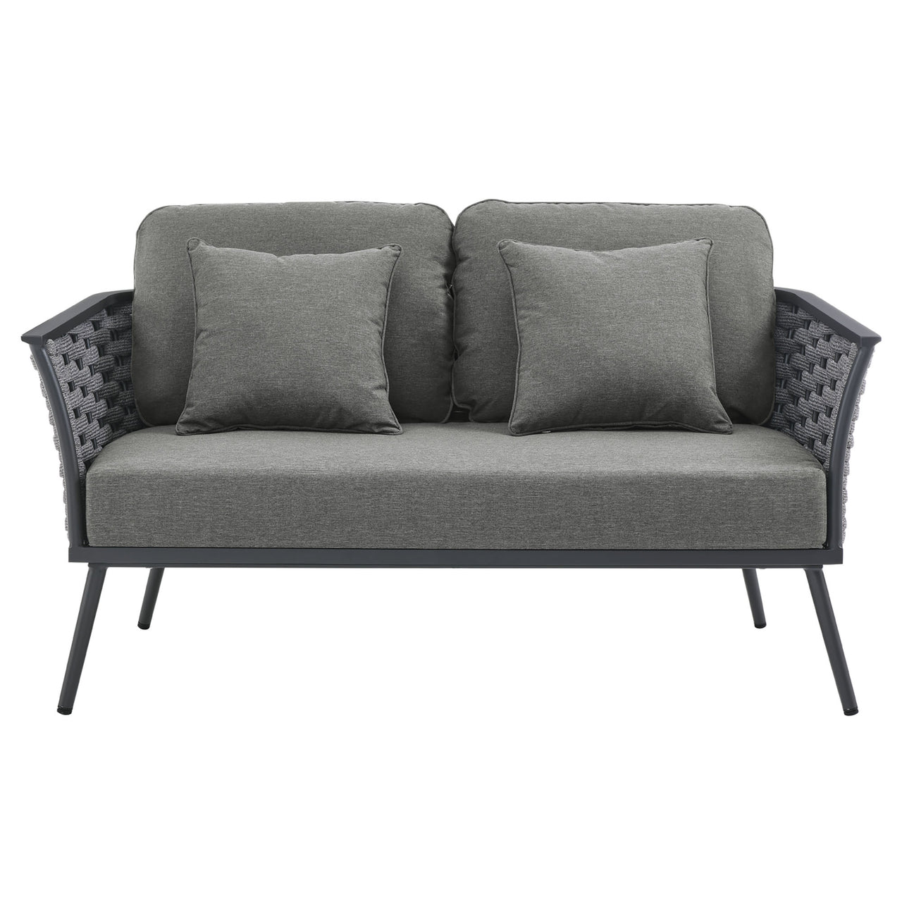 Stellan Alfresco Loveseat, Gray & Charcoal