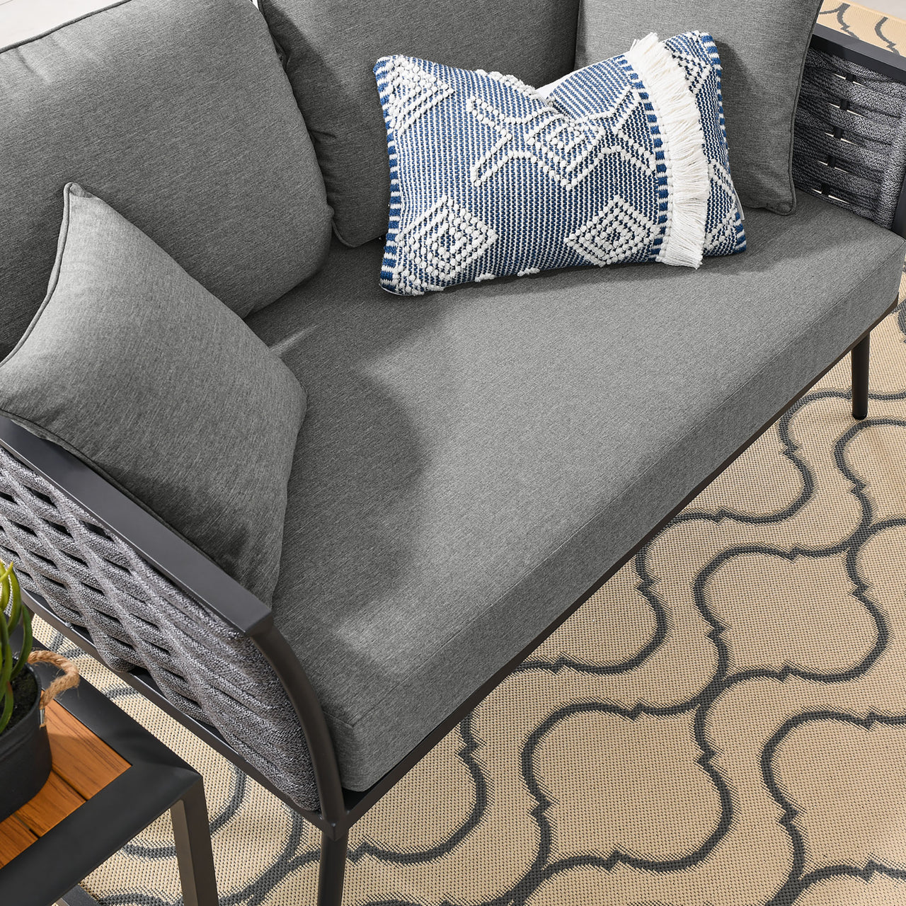 Stellan Alfresco Loveseat, Gray & Charcoal