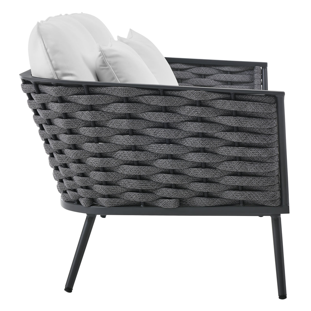 Stellan Alfresco Loveseat, Gray & White