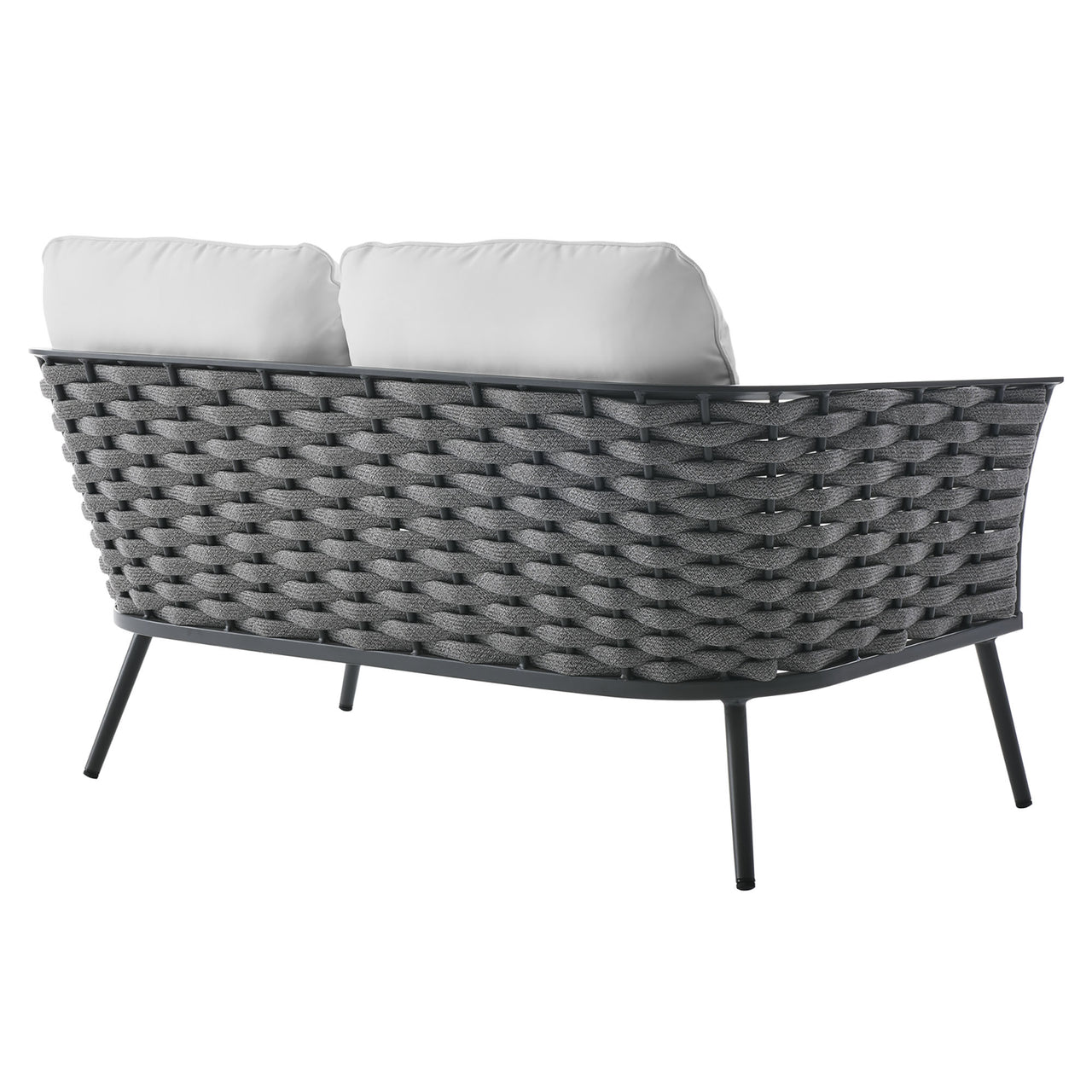 Stellan Alfresco Loveseat, Gray & White