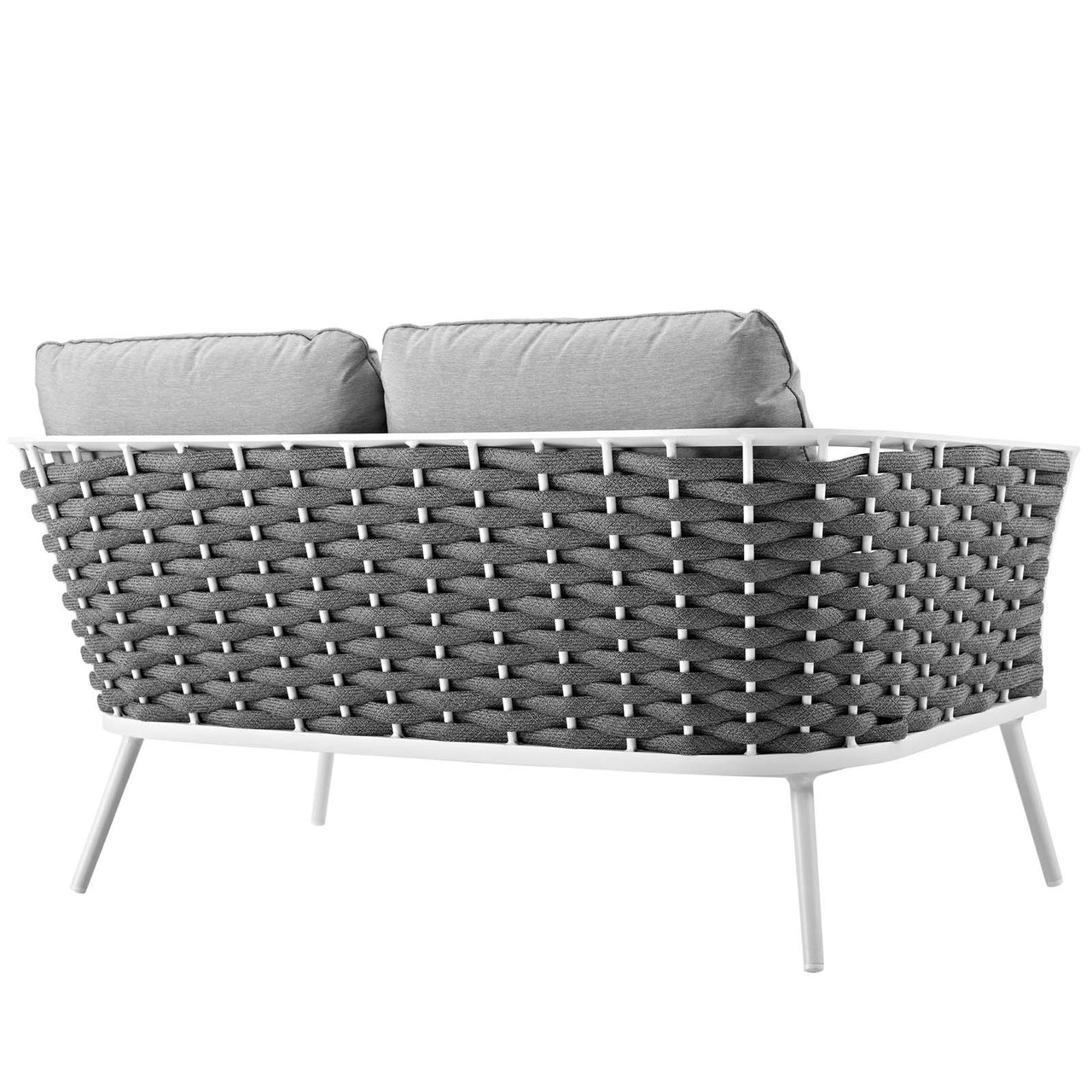 Stellan Alfresco Loveseat, White & Gray