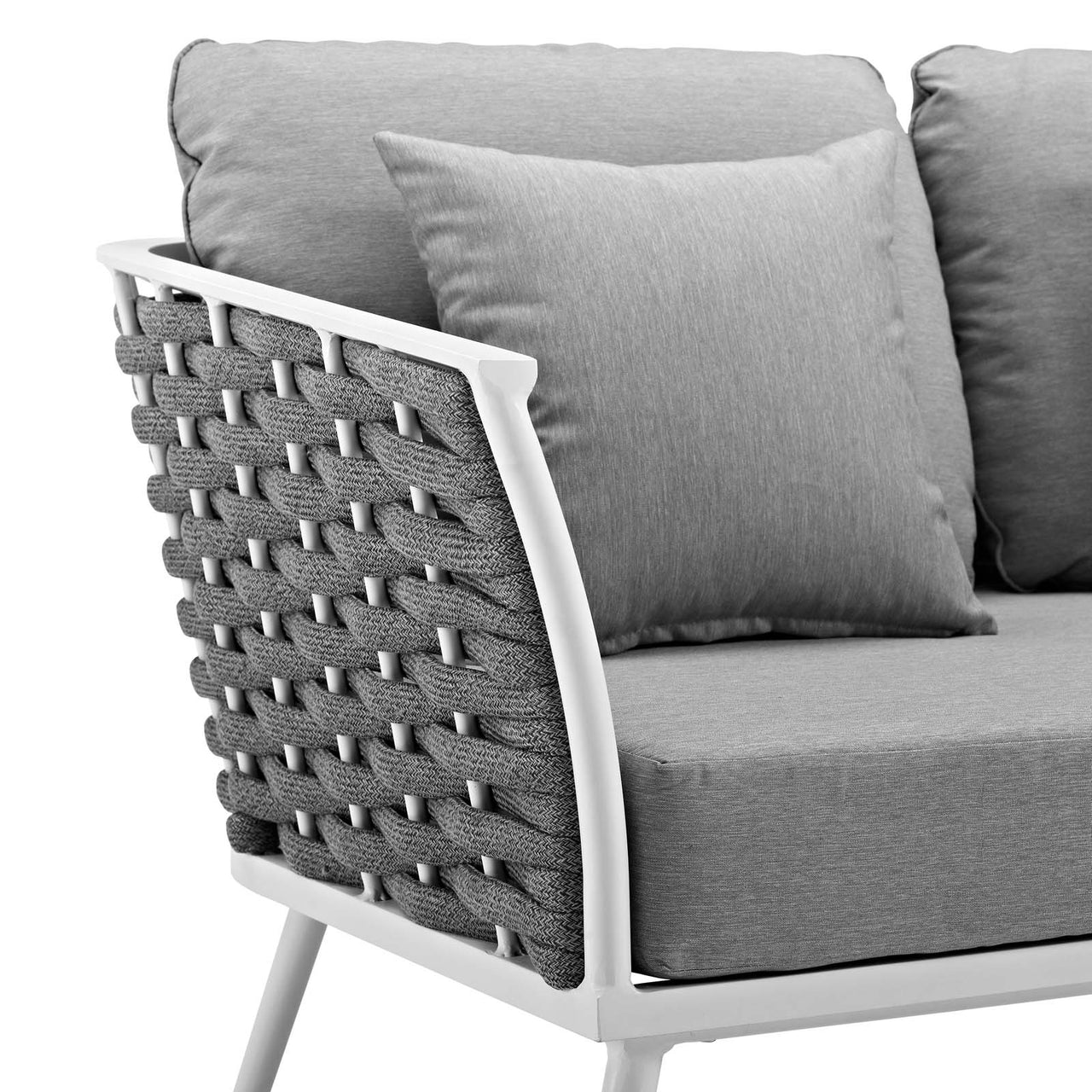 Stellan Alfresco Loveseat, White & Gray