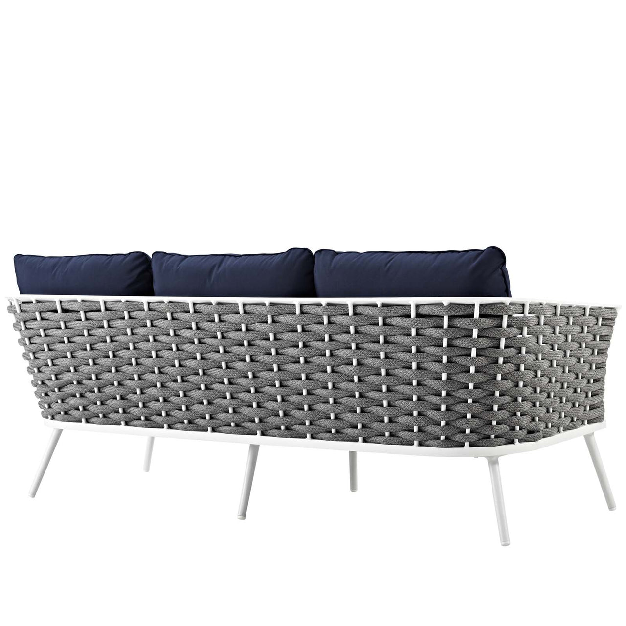 Stellan Alfresco Sofa, White & Navy