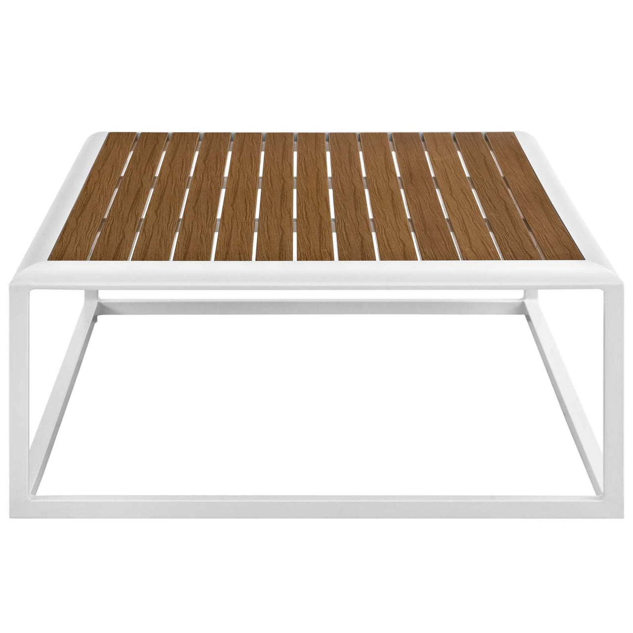 Stellan Alfresco Coffee Table, White & Natural Wood