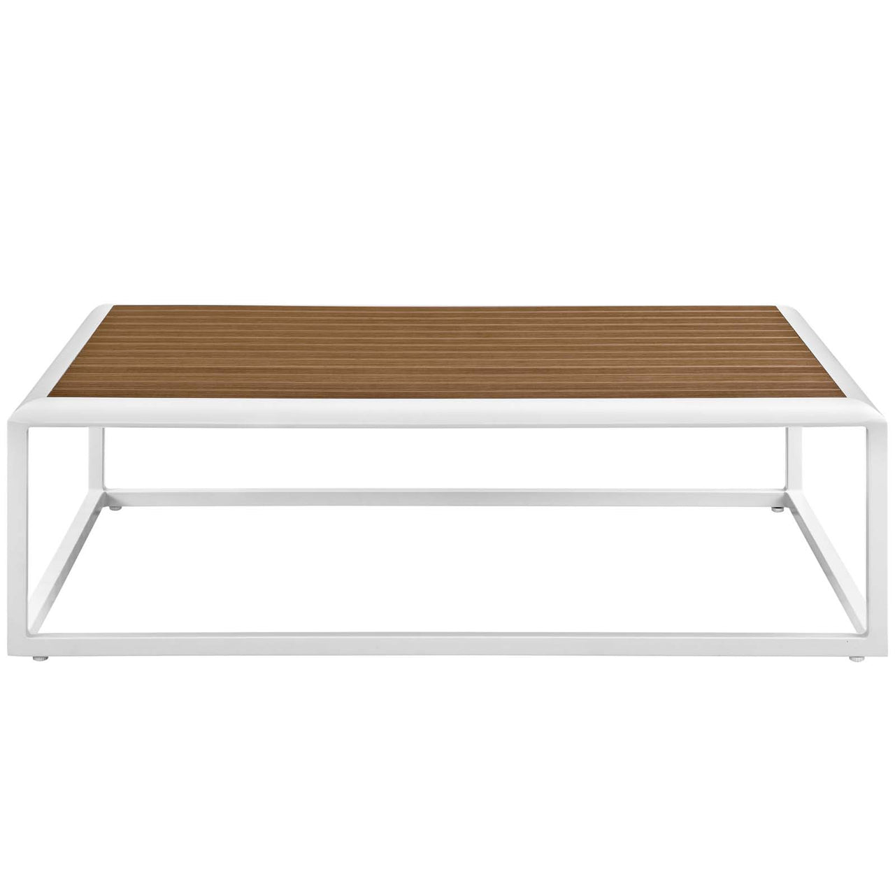 Stellan Alfresco Coffee Table, White & Natural Wood