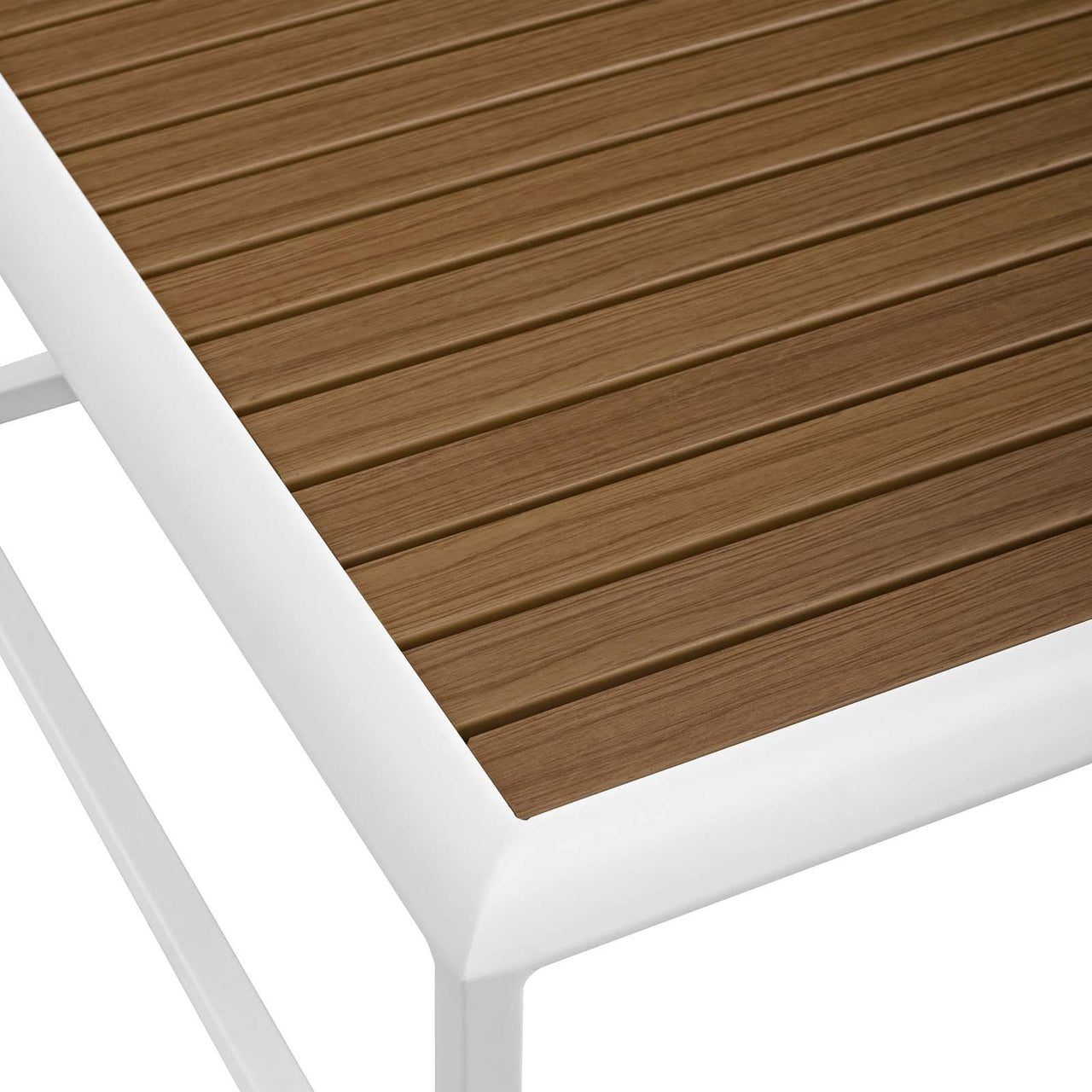 Stellan Alfresco Coffee Table, White & Natural Wood