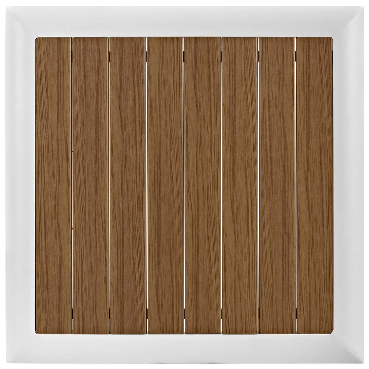 Stellan Alfresco Side Table, White & Natural Wood