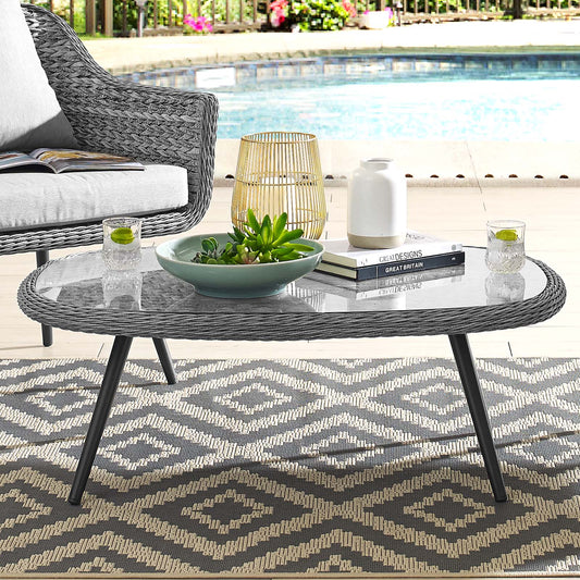 Stratus Alfresco Woven Coffee Table, Gray