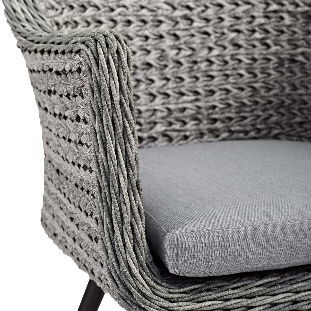 Stratus Alfresco Woven Dining Armchair, Gray