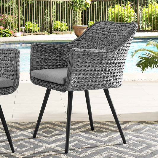 Stratus Alfresco Woven Dining Armchair, Gray