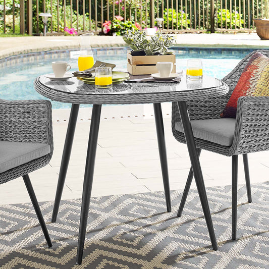 Stratus Alfresco Woven Dining Table, Gray