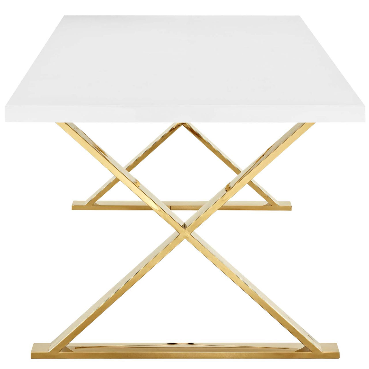 Crux Dining Table, White & Gold