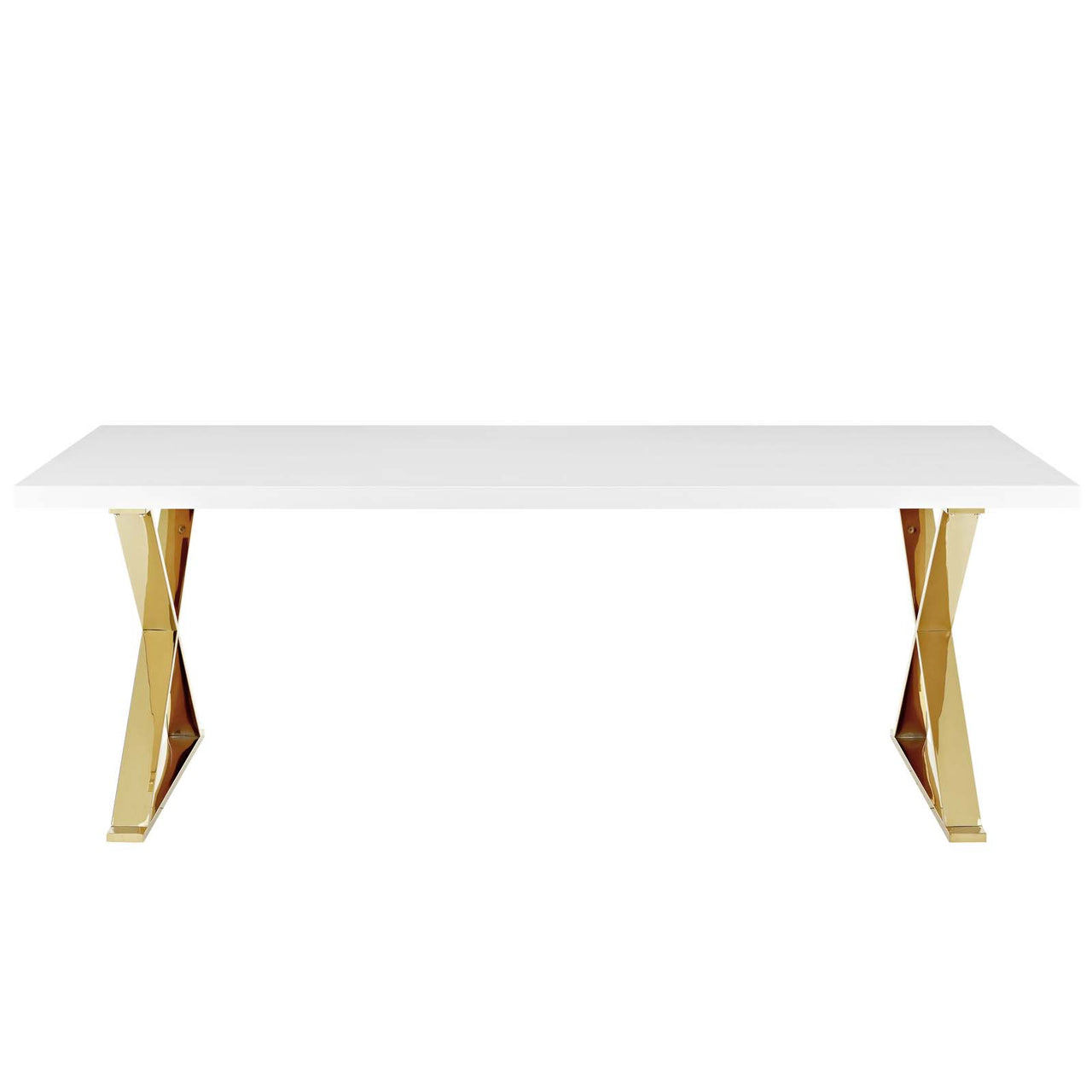 Crux Dining Table, White & Gold