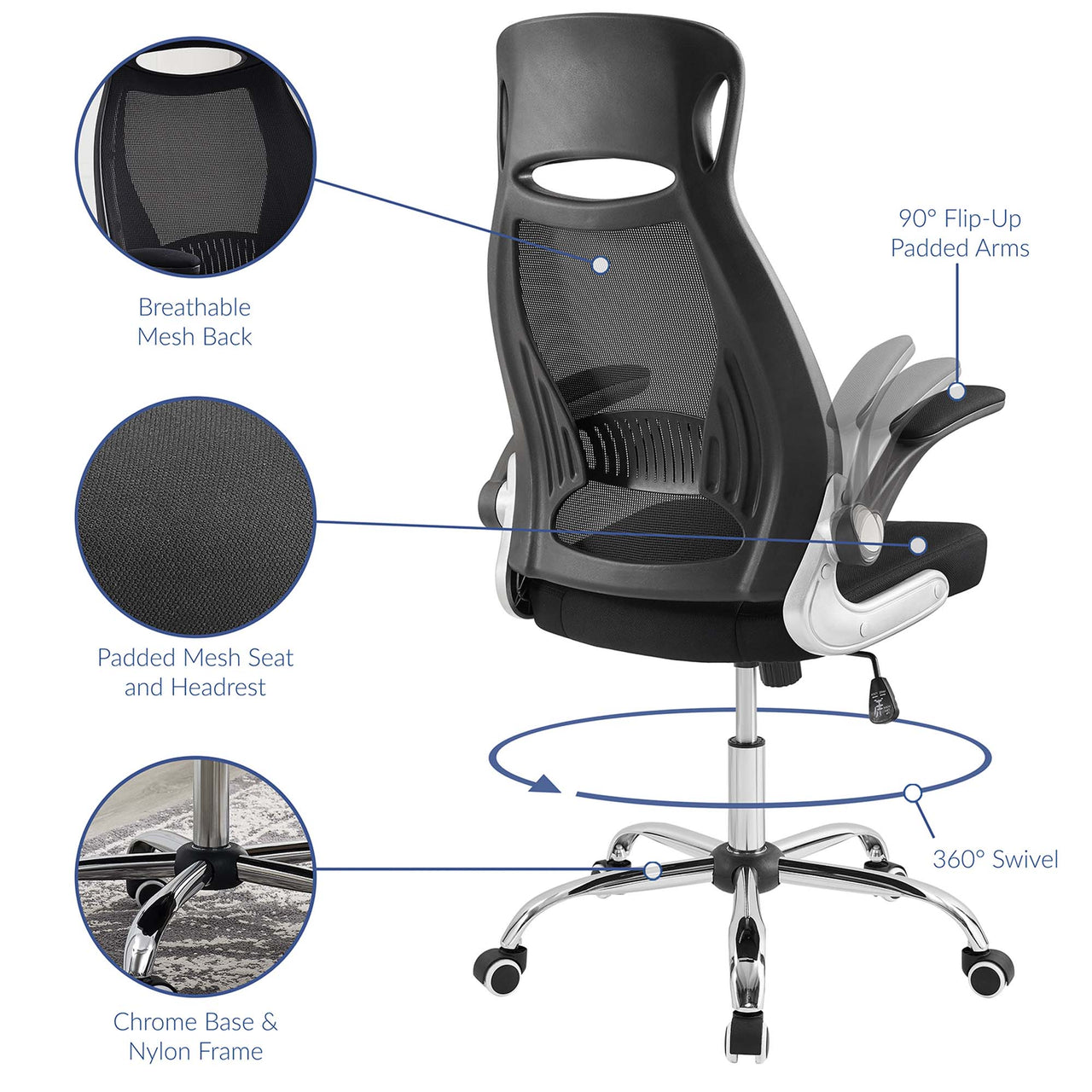 Avenzo Highback Office Chair, Black