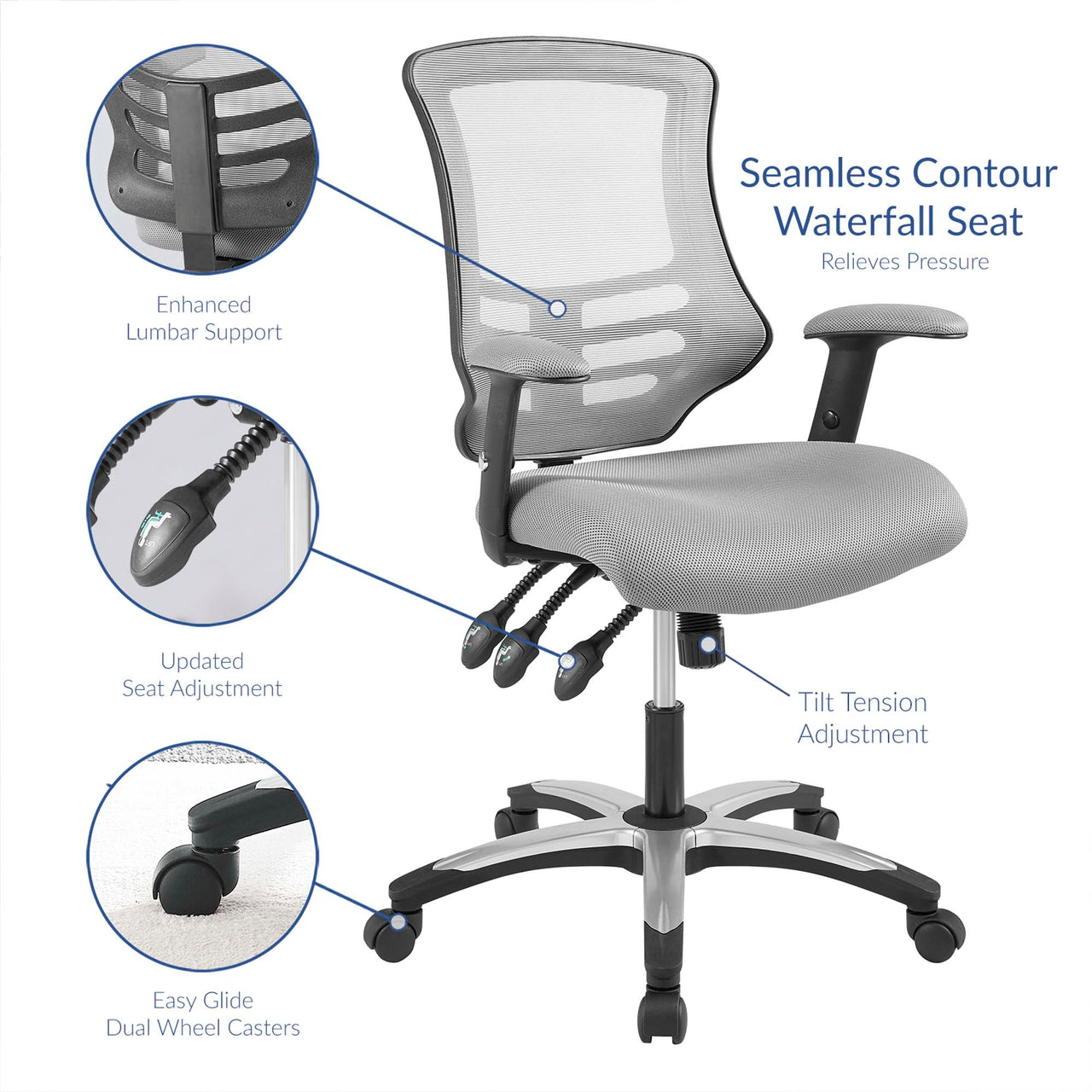Nexen Breathable Office Chair, Gray