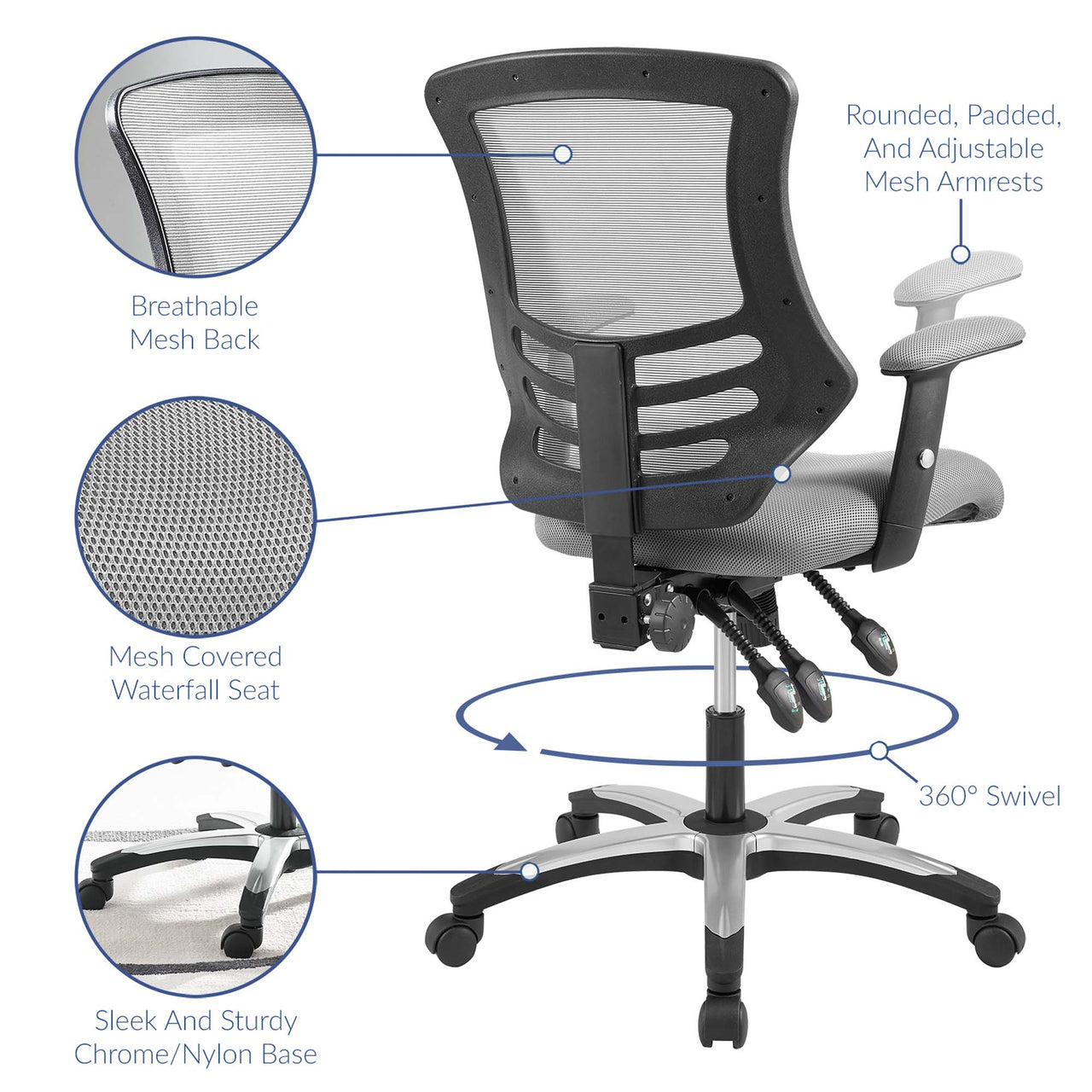 Nexen Breathable Office Chair, Gray