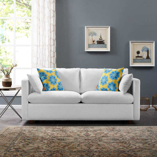 Corra Upholstered Sofa, White