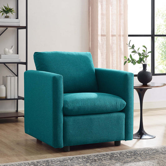 Corra Upholstered Accent Chair, Teal