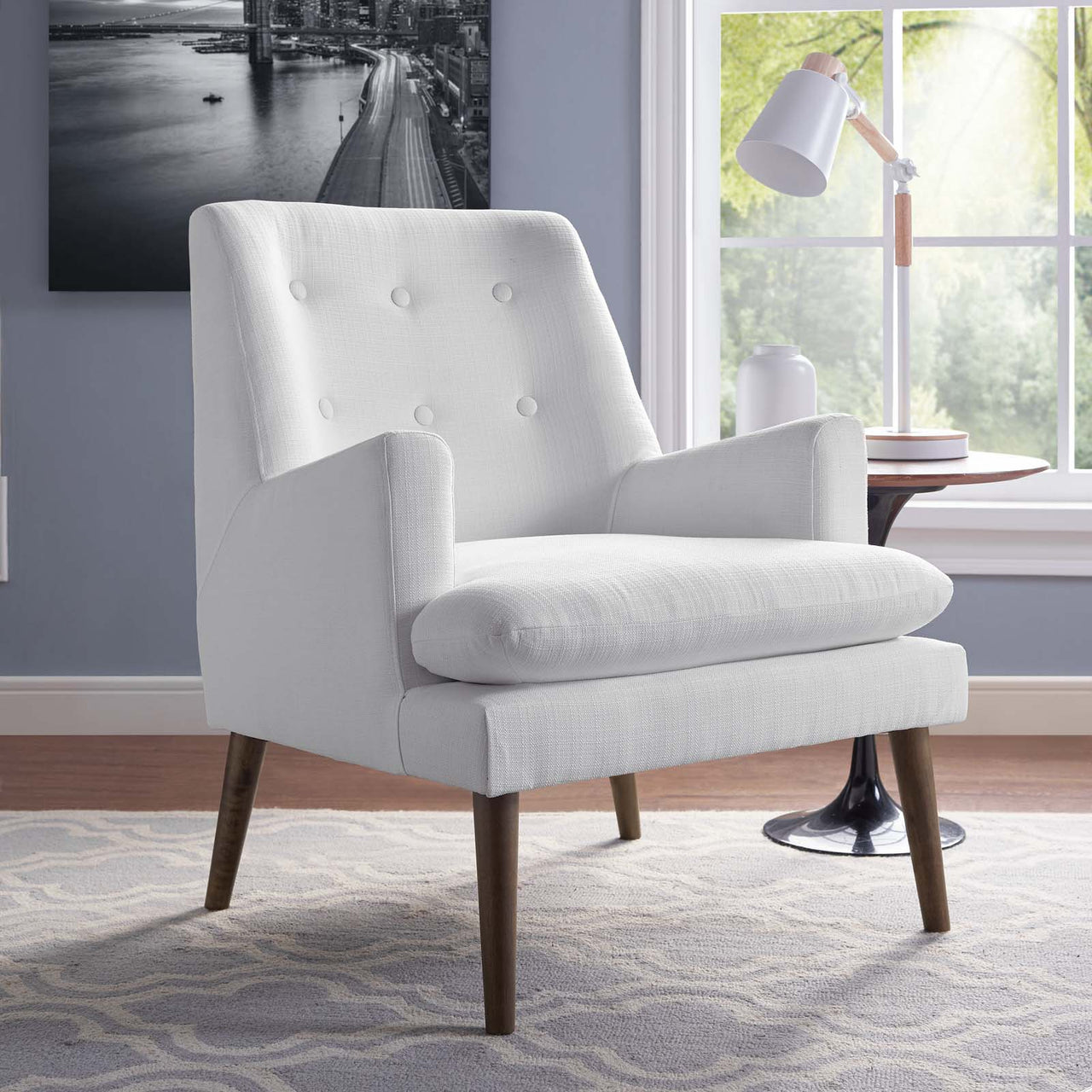 Noravia Lounge Chair, White
