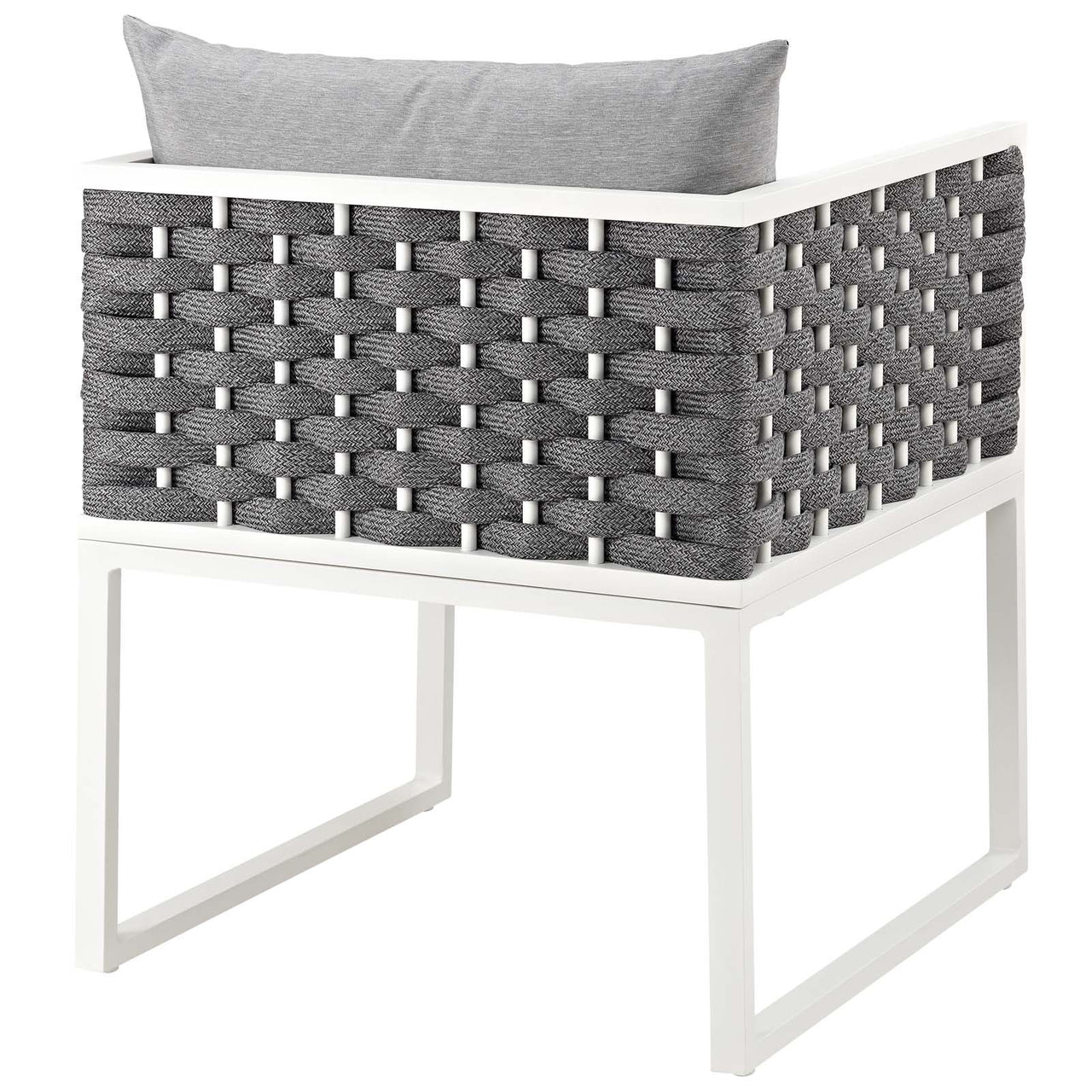 Stellan Alfresco Dining Armchair, White & Gray
