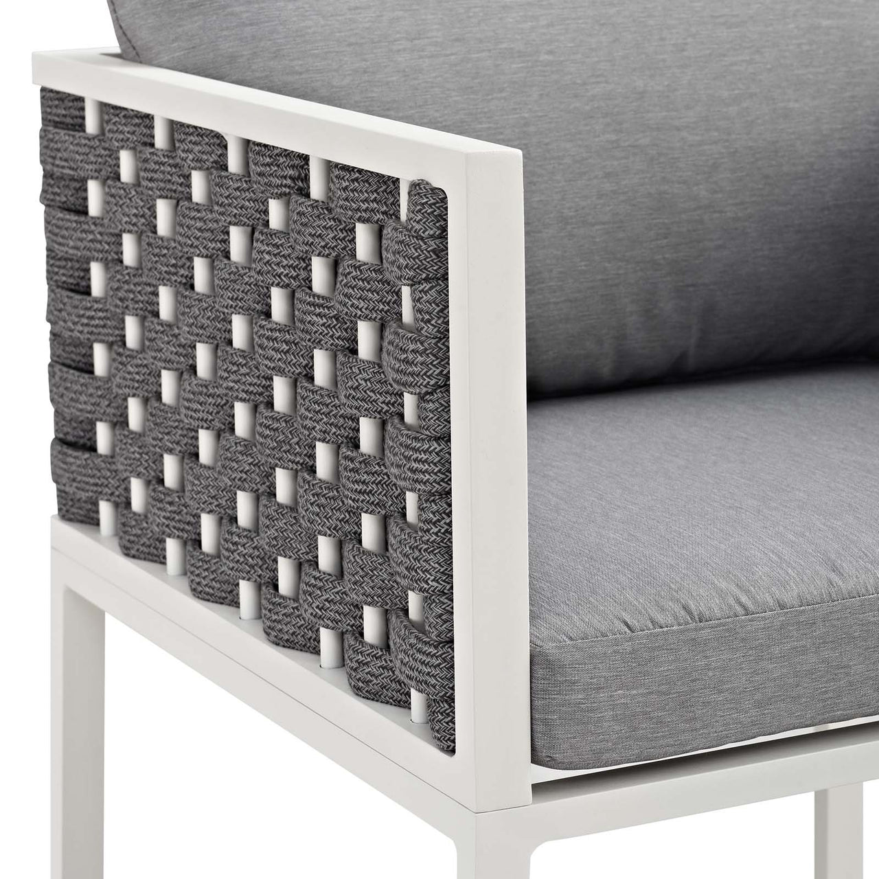 Stellan Alfresco Dining Armchair, White & Gray
