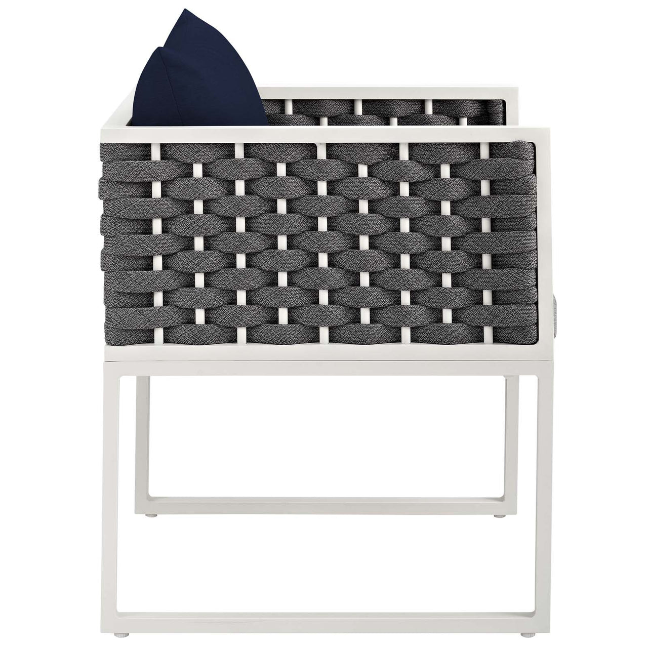 Stellan Alfresco Dining Armchair, White & Navy