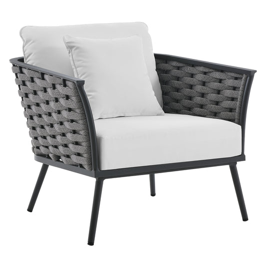 Stellan Alfresco Armchair, Gray & White