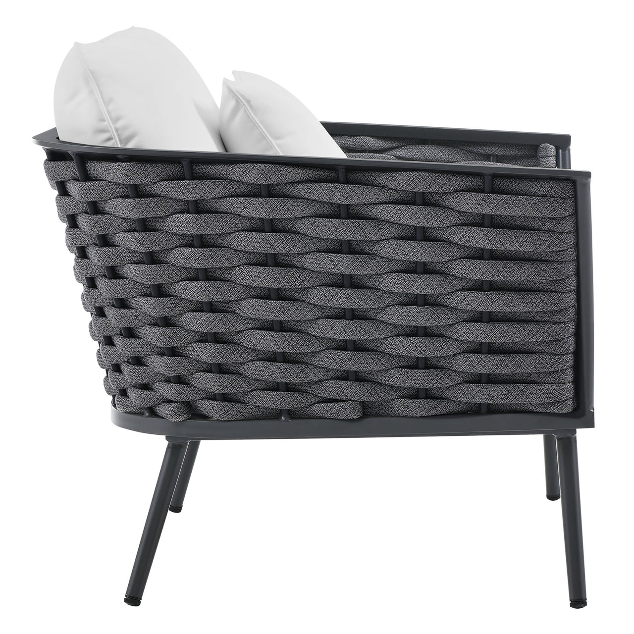 Stellan Alfresco Armchair, Gray & White