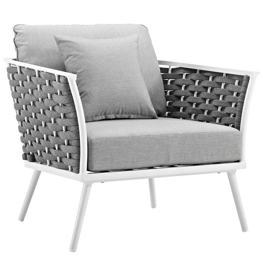Stellan Alfresco Armchair, White & Gray