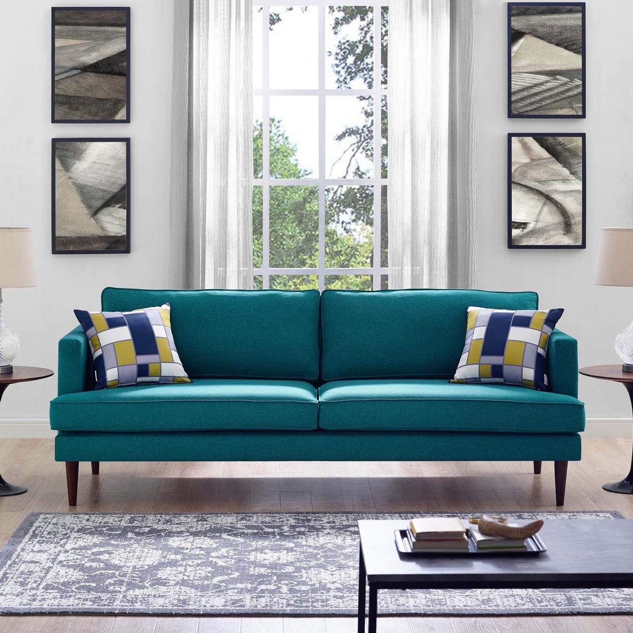 Alorra Fabric Sofa, Teal