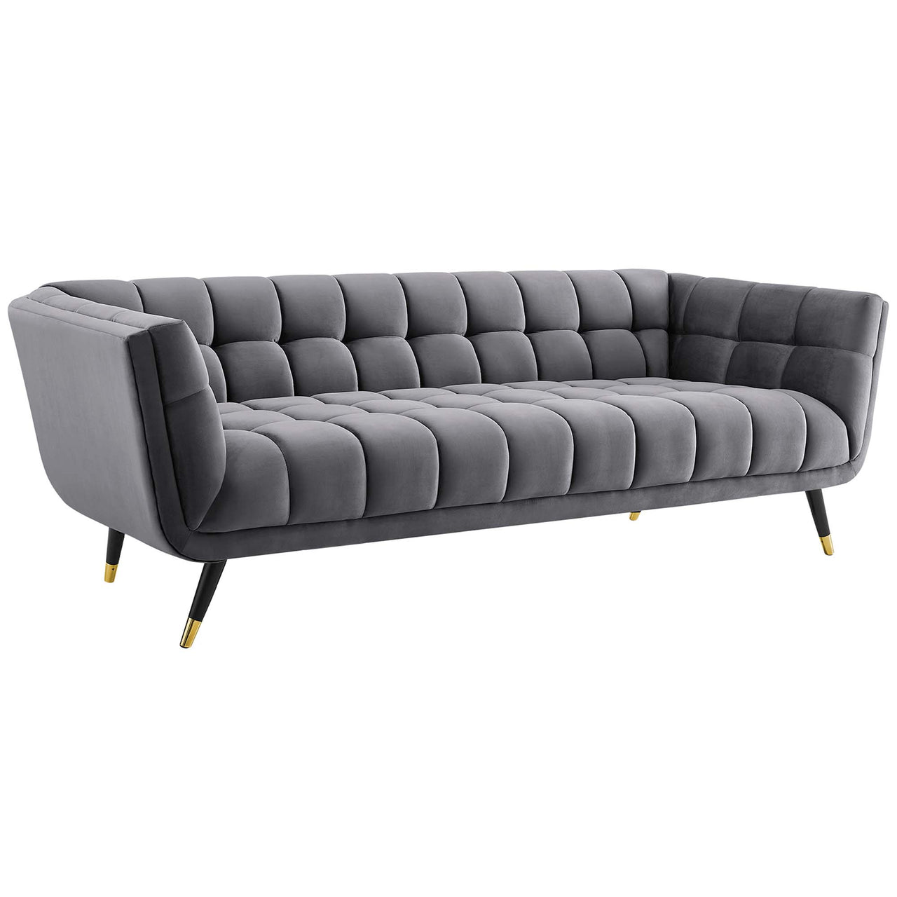 Abile Velvet Sofa, Gray