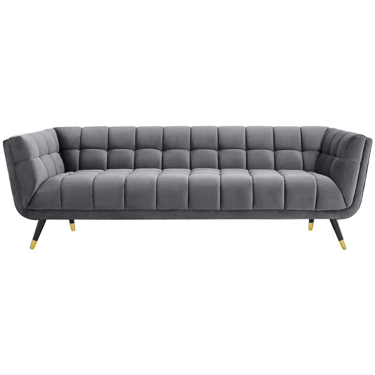 Abile Velvet Sofa, Gray