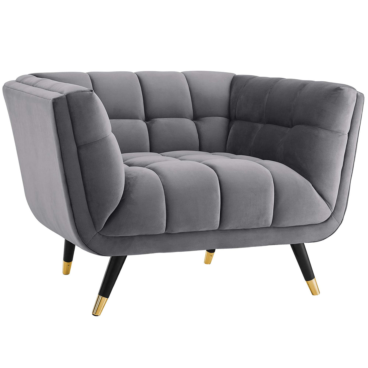 Abile Velvet Armchair, Gray