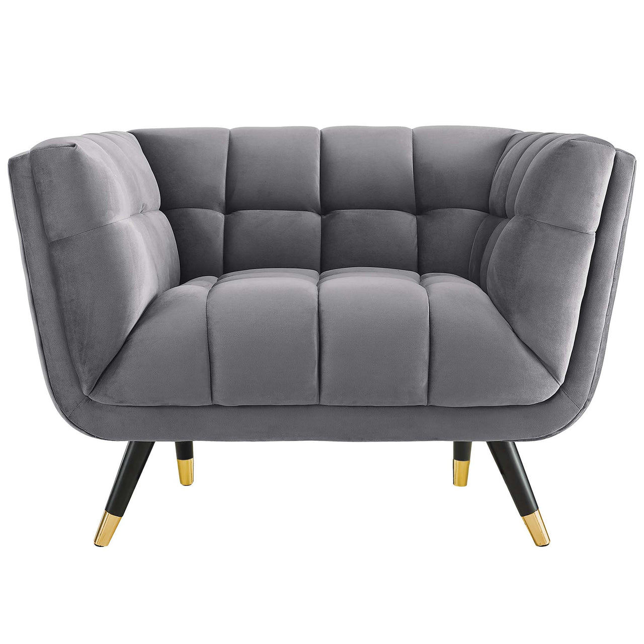 Abile Velvet Armchair, Gray