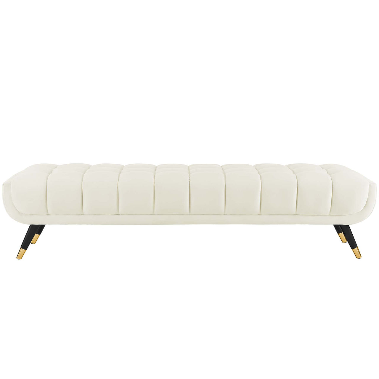 Abile Velvet Bench, Ivory