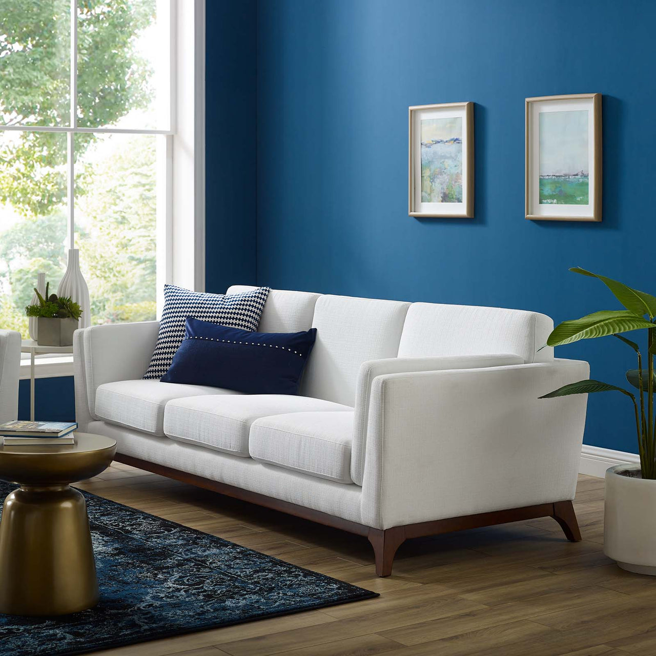 Chan Fabric Sofa, White