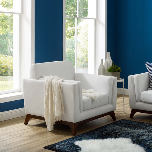Chan Fabric Armchair, White